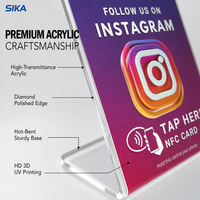 Cartes de visite RFID NFC sans contact personnalisées SIKA, puces de code QR, 13,56 MHz, matériau acrylique/PVC imperméable pour les paiements, utilisation hôtelière