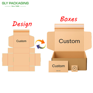 Biểu tượng tùy chỉnh có thể gập lại hộp Giấy gợn sóng nâu kraft xé dải bao bì carton với thiết kế in hộp bưu phẩm - Product Image 1