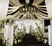 Rideaux en tissu blanc pour mariage, draperies suspendues pour cérémonie de fête, décoration d'événement, toile de fond de fête, tente, plafond suspendu pour mariage