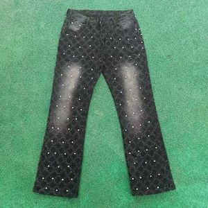 Punk Style Pantalon <span class=keywords><strong>Noir</strong></span> Adolescents Exotique Brodé Conception <span class=keywords><strong>Jeans</strong></span> Style Bouton Lavé - Product Image 3