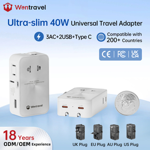 อะแดปเตอร์ปลั๊กไฟฟ้า Wontravel Compact PD 40W แบบบางพิเศษ ใช้ได้ทั่วโลก สำหรับการเดินทาง - Product Image 1