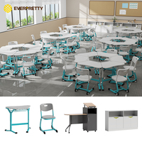 Ensemble bureau et chaise combinés ergonomiques pour étudiants, avec plateau en bois moderne et structure métallique, fabrication directe usine OEM ODM