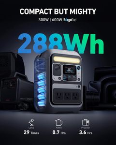 Estación de Energía Portátil <span class=keywords><strong>Anker</strong></span> SOLIX C300 288Wh Batería LiFePO4 Power Bank de Carga Rápida 288Wh - Product Image 3