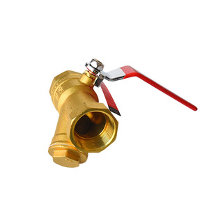 Vanne à bille filtrante en laiton en gros, vanne de verrouillage 25, tuyau de chauffage, vanne à bille filtrante de type Y filetée verrouillable - Product Image 1