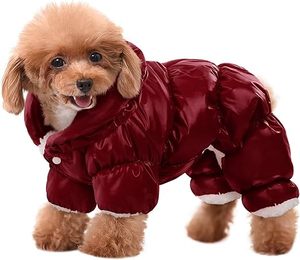 Traje de Nieve Rojo para Perro, Impermeable/Resistente al Viento con Patas, MOQ 200, Color/Logotipo Personalizado - Product Image 1