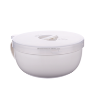 Boîte à lunch ronde en plastique moderne, compatible micro-ondes, avec couvercle à valve pour une conservation optimale de la fraîcheur