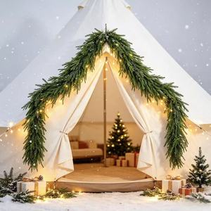Guirnalda de Pino Navideña SATA de 180 cm con Luces para Decoración de Carpas y Fiestas - Product Image 1