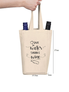 <span class=keywords><strong>Bolsa</strong></span> de vino tinto de lona de algodón de <span class=keywords><strong>supermercado</strong></span> personalizada, embalaje de botella <span class=keywords><strong>reutilizable</strong></span> con logotipo, <span class=keywords><strong>bolsa</strong></span> de 2 botellas con asas para ir de compras - Product Image 2