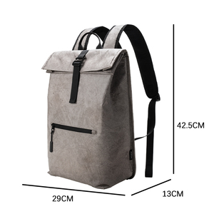 Mochila Gris para Portátil con Cierre de Hebilla, Impermeable, con Bolsillo con Cremallera para el Viaje Diario - Product Image 4