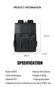 Sac à dos imperméable personnalisé 2025 Grande capacité Sac à dos d'affaires en cuir PU personnalisé Sac à dos portable en polyester - Product Image 2