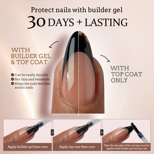 XCOATTIPS Faux Ongles Style Français Qualité Salon Vente en Gros Courts Carrés en Gel Souple X Coat French Tip Meilleurs Ongles à Coller - Product Image 4
