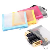 5 pièces beauté maquillage rouge à lèvres cosmétique accessoires organisateur Mini fermeture éclair maille sacs petit Kit de voyage pochette de rangement