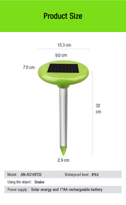 Repellente solare efficace per serpenti con luce notturna Sonic + vibrazione ultrasonica per il controllo dei parassiti repellente per serpenti di topo per la casa - Product Image 5