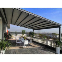 Auvent en alliage d'aluminium motorisé avec télécommande, pergola à lames orientables, gazebo, pavillon, protection solaire, imperméable, durable, anti-corrosion