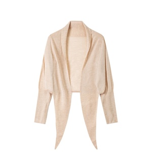 Soft 100% Wool Open Front <strong>Waterfall</strong> Collar Long Sleeve Women <strong>Cardigan</strong> for Autumn Office Wear - Product Image 4