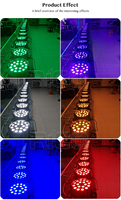 Projecteurs RGBW 4-en-1 216W avec contrôle de zoom et DMX512 6/10 CH IP20 pour discothèques intérieures, projecteur PAR LED blanc, garantie 2 ans