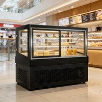 Nouvelle Arrivée Vitrine Réfrigérée Commerciale Rétro Noire 350L avec Porte Vitrée pour Gâteaux et Aliments