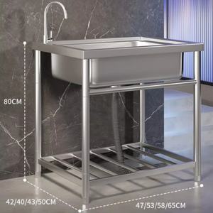 Fregadero Comercial para Hotel Personalizado, Moderno, Portátil, de un Solo Tazón, de Acero Inoxidable Pulido, para Instalar Bajo Encimera, Cuadrado, para Uso en Exteriores - Product Image 3