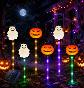 New Arrival Halloween <b>Pumpkin</b> Skeleton Ghost Lamp Solar-Powered IP44 Ground Stake Light Outdoor Courtyard Garden - Product Image 4