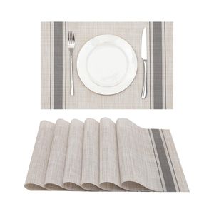 Napperons de <span class=keywords><strong>table</strong></span> de style japonais napperons en <span class=keywords><strong>vinyle</strong></span> tissé crossweave lavables napperons de cuisine antidérapants résistants à la chaleur pour <span class=keywords><strong>table</strong></span> à manger - Product Image 2
