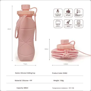 Directly Supplied <b>Large</b> Capacity Silicone Folding Water <b>Cup</b> Portable Hot-Selling Rhombus Cycling Kettle for Sports Drinkware - Product Image 3