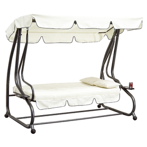 Chine bon marché blanc suspendu oeuf en osier de rotin de luxe 3 sièges lit balançoire de jardin avec auvent - Product Image 1