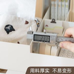Desktop Storage Box With Drawers White Rectangle Organizer For <b>Desk</b> Office Supply Storage Rack - Product Image 5