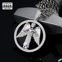 KRKC POWER 50 Cent Wear จี้แองเจิลตัวเดียวกัน Cold Out CZ Jewelry สร้อยคอเงินแท้925พร้อมสร้อย