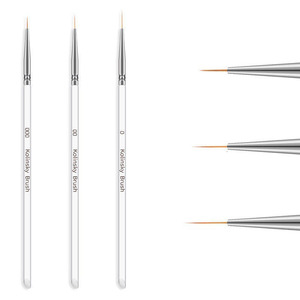 Exquisitely Meticulous 3pcs Art Brush Nails Liner Acrylic Nail Brush Set Custom logo Nail Art Brushes Supplies Crystal Handle