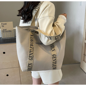 Sac fourre-tout en coton recyclé durable personnalisé avec poche et fermeture éclair, taille moyenne, pour la publicité et les cadeaux avec impression de votre logo - Product Image 4