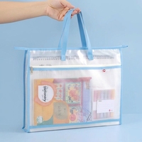 Pochette transparente A3 imperméable extra-large avec fermeture éclair pour documents, idéale pour les fournitures scolaires et les devoirs des élèves du primaire et du collège