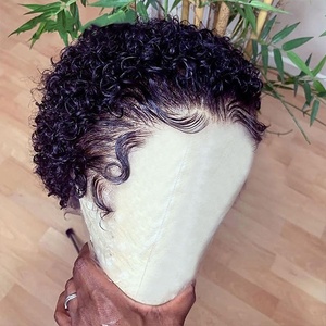 Kısa peri kesim peruk 13*4 İnsan saç kıvırcık Bob dantel ön <span class=keywords><strong>Pixie</strong></span> <span class=keywords><strong>Curl</strong></span> peruk İnsan saç peruk tutkalsız - Product Image 2