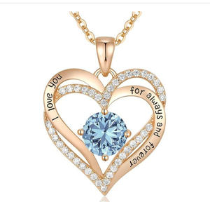 Cadenas de Acero Inoxidable de Moda con Cristales de Circonio, Colgante de Oro Rosa para Mujer, Joyería Personalizada de Alta Gama para el Décimo Segundo Cumpleaños - Product Image 4