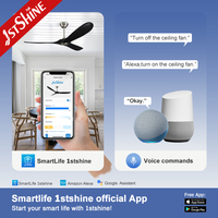 Ventilateur de plafond intelligent 1stshine en bois massif, télécommande, ultra silencieux, compatible Alexa et Google Assistant, commande vocale