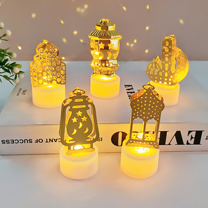이드 무바라크 라마단 야외용 철제 LED 캔들 라이트 창의적인 달 별 일회용 친환경 장식 조명 도매 - Product Image 4