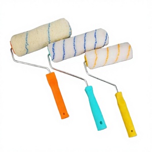 Brocha de pintura profesional de grado industrial al por mayor con cerdas de espuma, mango triangular, 4 años de garantía, rayas azules/amarillas - Product Image 4