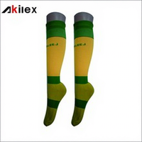 Chaussettes de football longues avec logo personnalisé, OEM, en coton et nylon, tricotées jacquard, chaussettes de rugby, chaussettes de football personnalisées, faible MOQ