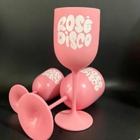 Gobelets en plastique personnalisés pour fêtes et mariages, flûtes à vin rouge en plastique 16oz multicolores, gobelet à vin en plastique couleur cuivre