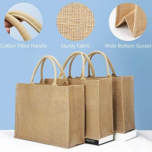 Sacs intérieurs réutilisables en jute avec fermeture éclair pour cadeaux promotionnels, voyages, mariages, cuisine et bricolage - Product Image 5