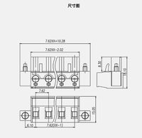 Bloc de bornes Wanjie / Bloc de bornes pour carte de circuit imprimé / Connecteur de borne femelle enfichable pas de 7,5 / 7,62 mm