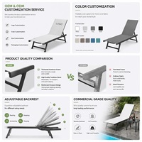 Chaise de plage pliante en aluminium pour piscine extérieure, prix d'usine, chaise longue réglable personnalisée pour intérieur