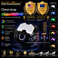 Harnais et gilet lumineux imperméables en gel de silicone rechargeables par USB, collier pour chien LED protégé par brevet américain