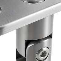 Support de rampe en verre en acier inoxydable réglable avec base carrée pour escalier et balcon
