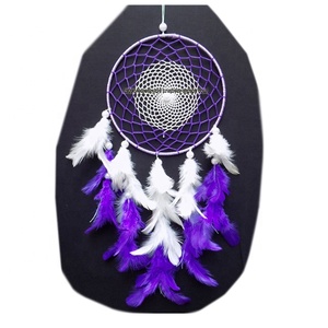 Attrape-rêve de couleur violet et blanc, décoration murale, pour le balcon, la chambre à coucher et la salle de séjour - Product Image 2