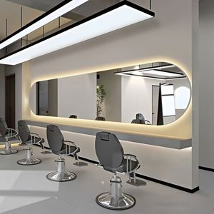 Espejo Minimalista para Salón con Luz, Colgante Horizontal, de Una Sola Cara, para Mobiliario de Peluquería, Uso Comercial - Product Image 6