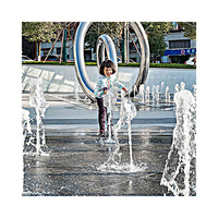 Fontaine interactive pour sol extérieur, fontaine sèche pour places urbaines extérieures, fontaine dansante lumineuse avec musique interactive
