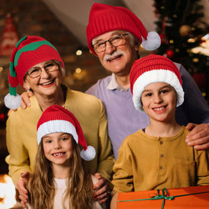 HZM-24240 elfe père noël bonnets noël tricoté chapeaux hiver chaud nouvel an rayures <span class=keywords><strong>pompon</strong></span> casquettes rouge <span class=keywords><strong>blanc</strong></span> vert pour hommes femmes enfants - Product Image 5
