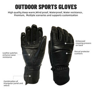 قفازات رياضية شتوية متينة للأنشطة الخارجية، قابلة للتخصيص (OEM)، مع رقع جلدية، مقاومة للماء والرياح، بتصميم أصابع منفصلة، مقاومة للتآكل، منقوشة - Product Image 2