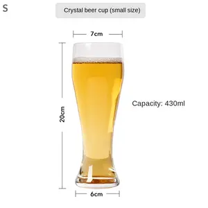 Wholesale of wheat waist collecting crystal beer cups 430ml beer mug by manufacturers, customizable with personalized patterns