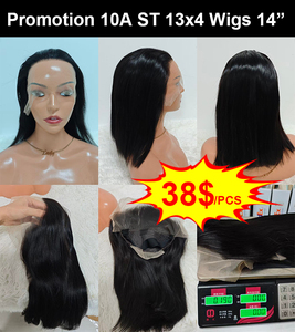 Letsfly Promotion 38$ Perruques Bob Lisses 14 pouces 10A 250% 13x4 Lace Frontal 100% Cheveux Humains Brésiliens Vierges 190g Vente en Gros - Product Image 2
